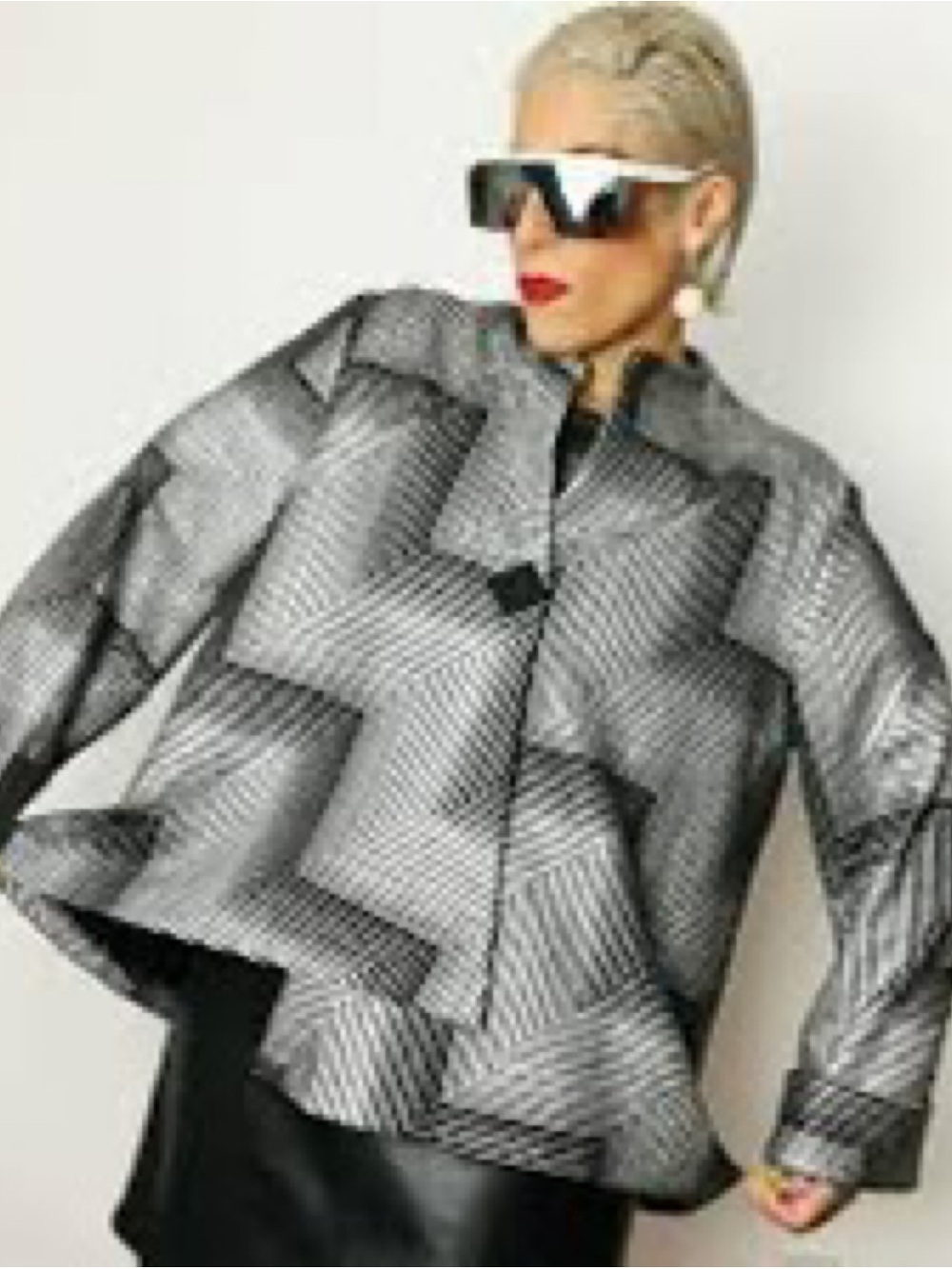 Yushi Crinkle Asymmetrical Jacket